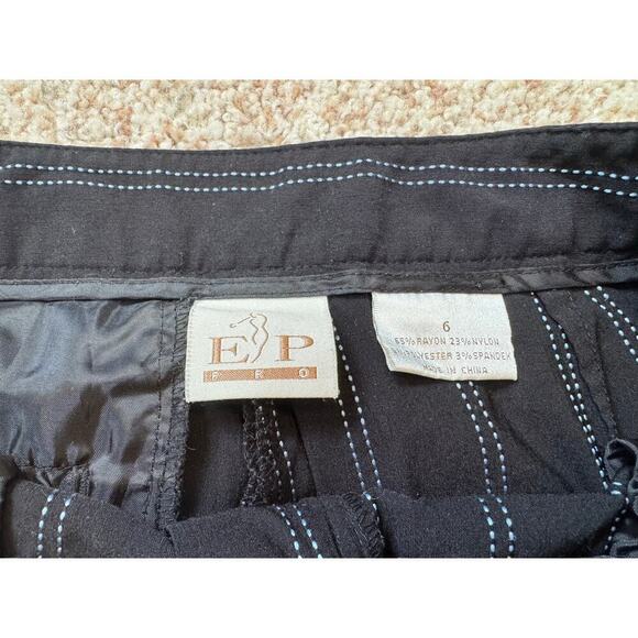 EP PRO stretch; Black striped Pants, women's size 6, Striped - Picture 3 of 7
